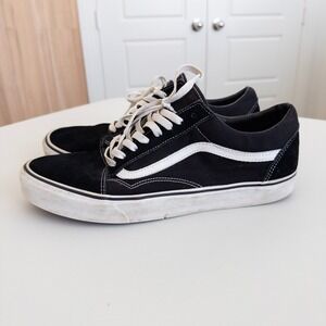 Vans Mens Old Skool Sneakers Size 12 Black Suede Canvas Skate Street Grunge
